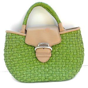 Cole Haan Green Straw Purse Handbag